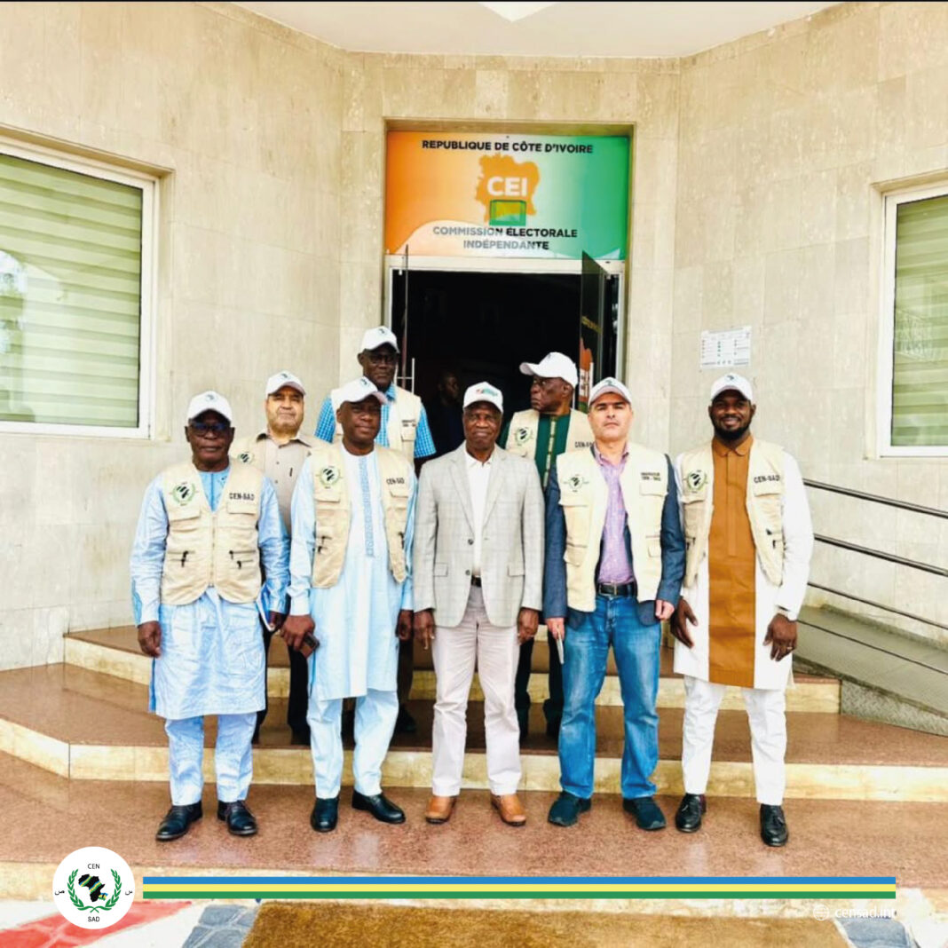 Une délégation des observateurs de la CEN-SAD pour l’élection Présidentielle de la Côte d’Ivoire du 25 Octobre 2025